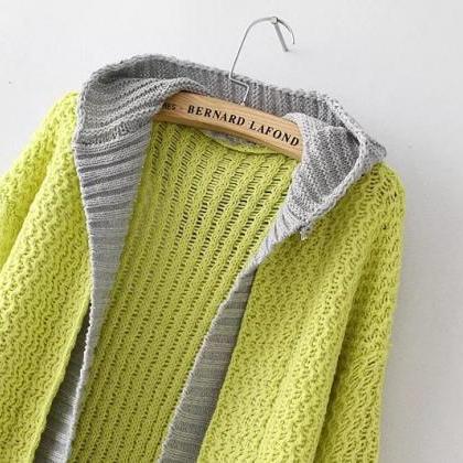 Knit Hooded Sweater