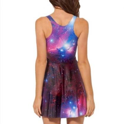 Galaxy Purple Skater Dress Ggjj